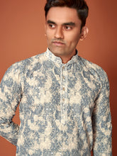 Load image into Gallery viewer, FLORAL PRINT WITH SCHIFFLI WORK COTTON STRAIGHT KURTA
