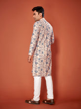 Load image into Gallery viewer, FLORAL PRINT WITH SCHIFFLI WORK COTTON STRAIGHT KURTA
