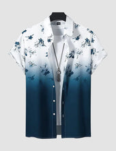 Load image into Gallery viewer, Blue Flower designer printed half sleeve shirt
