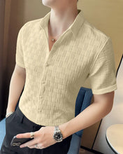 Load image into Gallery viewer, DUDESUNITY TEXTURED REGULAR FIT SHIRT WITH SHORT SLEEVES
