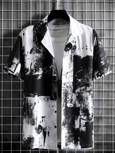 Load image into Gallery viewer, BLACK AND WHITE EMRG MEN&#39;s GRAPHIC PRINTED SHIRT
