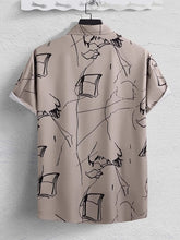 Load image into Gallery viewer, LIGHT GREY DESIGNER PRINTED HALF SLEEVE SHIRT
