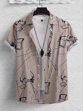 Load image into Gallery viewer, LIGHT GREY DESIGNER PRINTED HALF SLEEVE SHIRT
