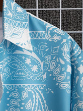 Load image into Gallery viewer, SKY BLUE DESIGNER PRINTED HALF SLEEVE SHIRT
