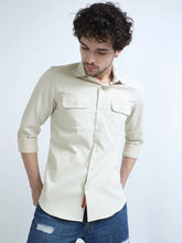 Load image into Gallery viewer, Beige Fancy Textured Men&#39;s Popcorn Shirt
