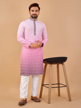 Load image into Gallery viewer, PINK GRADIENT EMBROIDERED KURTA WITH PYJAMA
