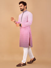 Load image into Gallery viewer, PINK GRADIENT EMBROIDERED KURTA WITH PYJAMA
