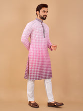 Load image into Gallery viewer, PINK GRADIENT EMBROIDERED KURTA WITH PYJAMA
