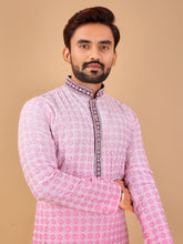 Load image into Gallery viewer, PINK GRADIENT EMBROIDERED KURTA WITH PYJAMA
