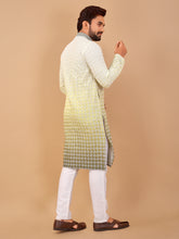 Load image into Gallery viewer, YELLOW GRADIENT EMBROIDERED KURTA WITH PYJAMA
