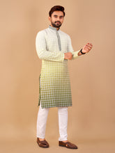 Load image into Gallery viewer, YELLOW GRADIENT EMBROIDERED KURTA WITH PYJAMA
