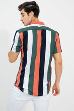 Load image into Gallery viewer, ORANGE-GREEN DESIGNER PRINTED HALF SLEEVE SHIRT
