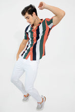 Load image into Gallery viewer, ORANGE-GREEN DESIGNER PRINTED HALF SLEEVE SHIRT
