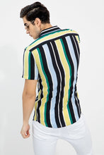 Load image into Gallery viewer, YELLOW-GREEN DESIGNER PRINTED HALF SLEEVE SHIRT
