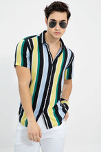 Load image into Gallery viewer, YELLOW-GREEN DESIGNER PRINTED HALF SLEEVE SHIRT
