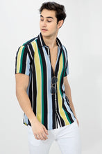 Load image into Gallery viewer, YELLOW-GREEN DESIGNER PRINTED HALF SLEEVE SHIRT
