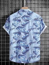 Load image into Gallery viewer, TURQUOISE DESIGNER PRINTED HALF SLEEVE SHIRT
