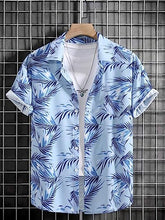 Load image into Gallery viewer, TURQUOISE DESIGNER PRINTED HALF SLEEVE SHIRT
