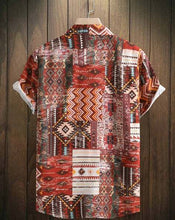 Load image into Gallery viewer, BROWN RICH DESIGNER PRINTED HALF SLEEVE SHIRT
