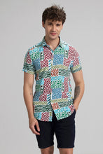 Load image into Gallery viewer, MULTICOLOR DESIGNER PRINTED HALF SLEEVE SHIRT
