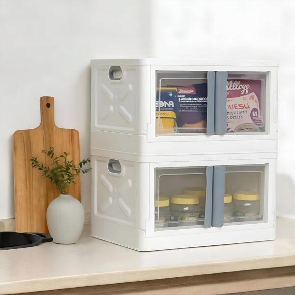 2 Tier Plastic Double Door Wardrobe for Storage/Storage Organizer/Kitchen Cupboard/Versatile and Sturdy Almirah for Clothes/Closet for Bedroom/Living Room/Laundry Room/Study